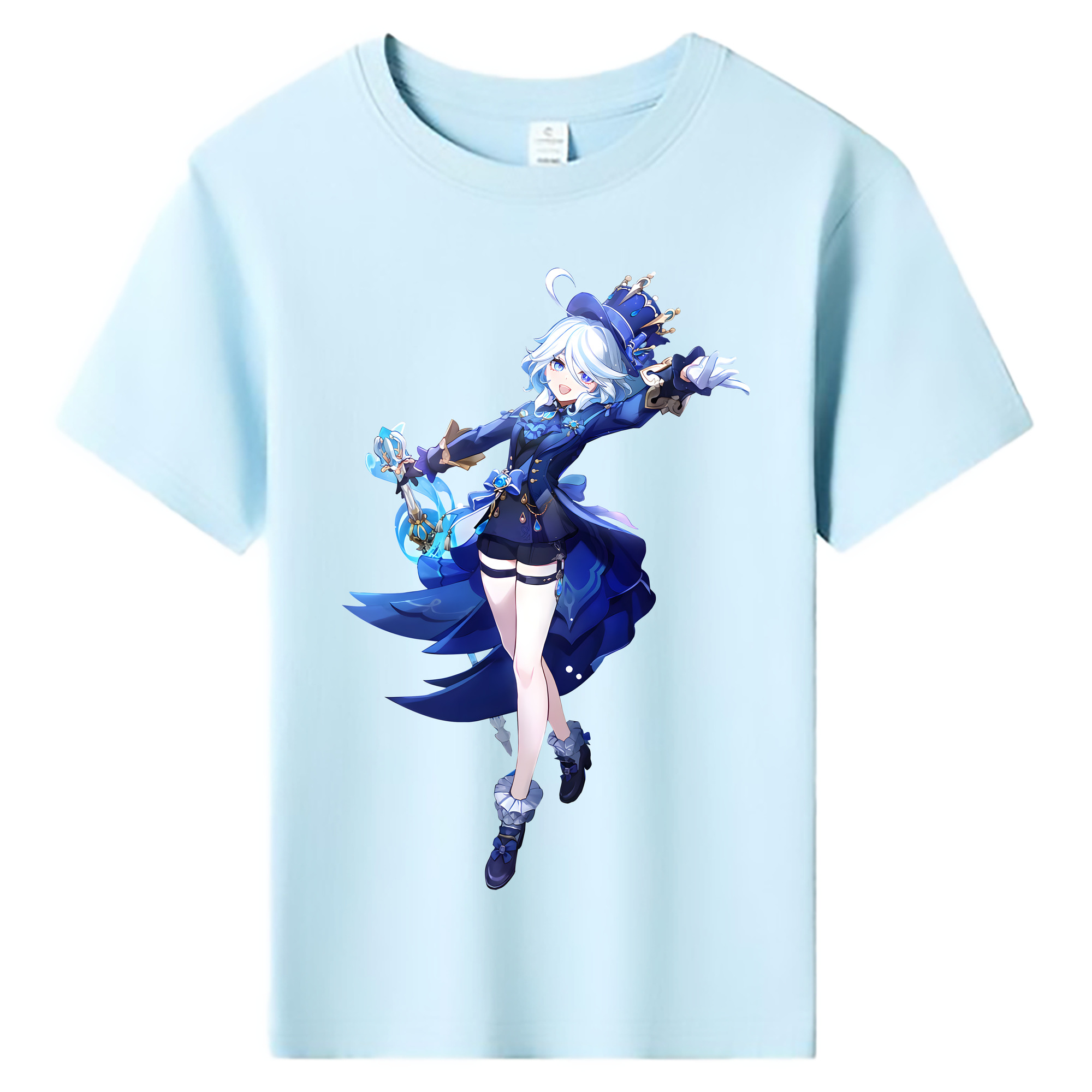 げんし神 フリーナ genshin Furina 綿100％キッズTシャツ（フロントプリント）